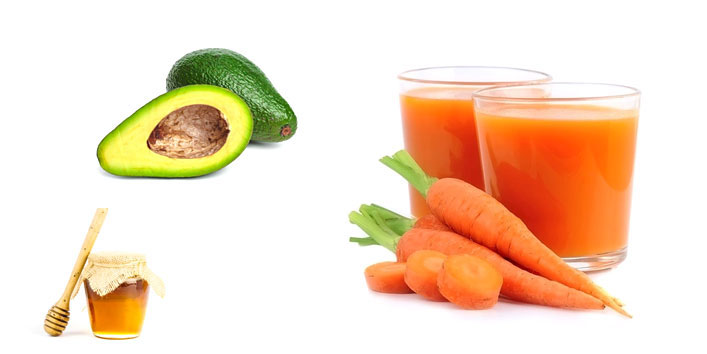 Carrot-juice-honey-and-avocadohair-mask